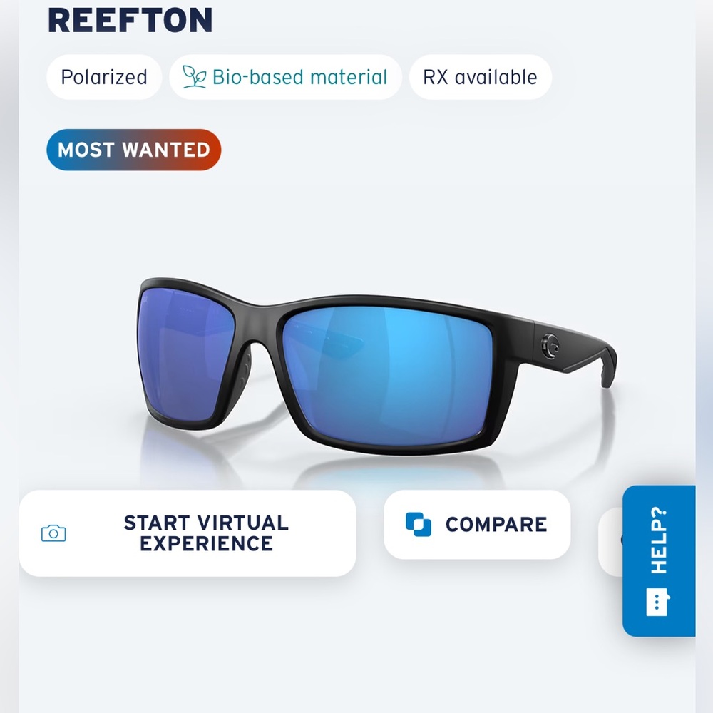*NWT* COSTA Reefton Blue Mirror Polarized Glasses